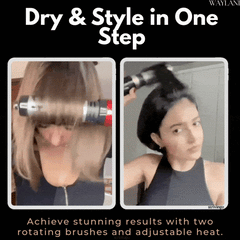 Ionic Rotating Hot Air Brush Hair Styler Dryer with 2 Brush Heads